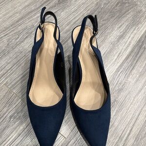 Elegant Navy Slingback Women's Shoes
